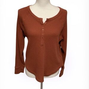 GAP Women's Long Sleeve Henley Top